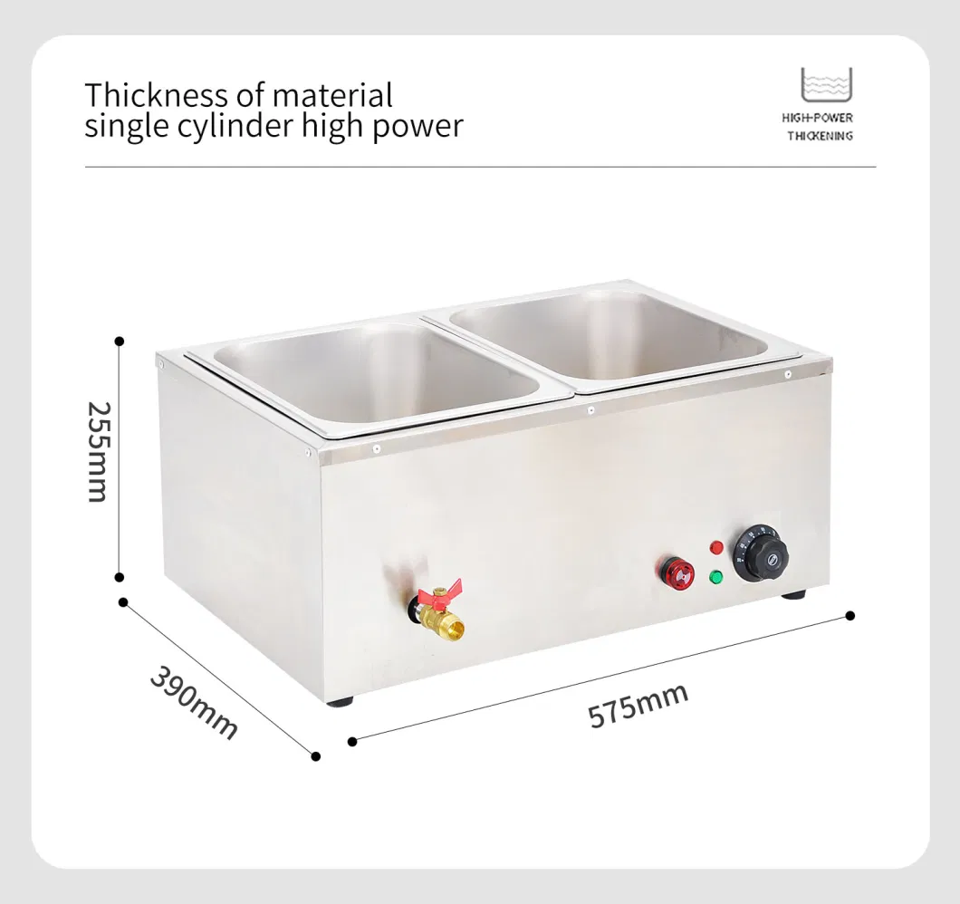 Food Equipment Countertop Electric Bain Marie with Antidry Buzzer